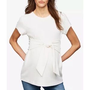 A Pea in the Pod Textured Tie Top Maternity sz XS